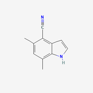 molecular formula C11H10N2 B1442000 5,7-二甲基-1H-吲哚-4-碳腈 CAS No. 1190319-95-9