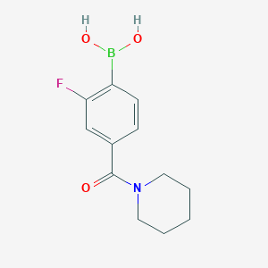 molecular formula C12H15BFNO3 B1442001 (2-氟-4-(哌啶-1-羰基)苯基)硼酸 CAS No. 874289-26-6