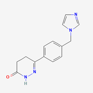 molecular formula C14H14N4O B14420244 6-{4-[(1H-Imidazol-1-yl)methyl]phenyl}-4,5-dihydropyridazin-3(2H)-one CAS No. 85333-59-1