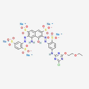 2,7-Naphthalenedisulfonic acid, 4-amino-6-((5-((4-chloro-6-(2-ethoxyethoxy)-1,3,5-triazin-2-yl)amino)-2-sulfophenyl)azo)-3-((2,5-disulfophenyl)azo)-5-hydroxy-, pentasodium salt