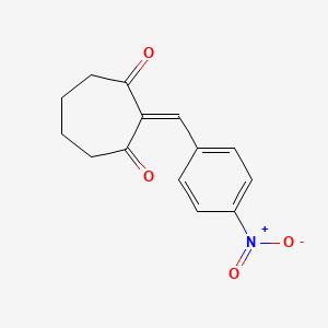 molecular formula C14H13NO4 B14420506 2-[(4-Nitrophenyl)methylidene]cycloheptane-1,3-dione CAS No. 85742-00-3