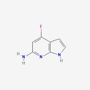 molecular formula C7H6FN3 B1442056 4-氟-1H-吡咯并[2,3-b]吡啶-6-胺 CAS No. 1190322-89-4