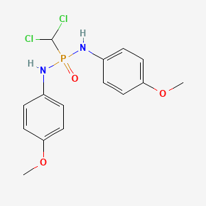 molecular formula C15H17Cl2N2O3P B14420885 Phosphonic diamide, P-(dichloromethyl)-N,N'-bis(4-methoxyphenyl)- CAS No. 85437-66-7