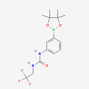 molecular formula C15H20BF3N2O3 B1442093 1-[3-(4,4,5,5-四甲基-[1,3,2]二氧杂硼环丁烷-2-基)-苯基]-3-(2,2,2-三氟乙基)-脲 CAS No. 874299-21-5