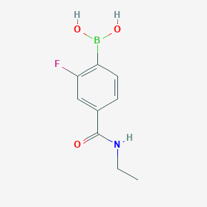 molecular formula C9H11BFNO3 B1442095 2-氟-4-(N-乙基氨基羰基)苯硼酸 CAS No. 874289-29-9