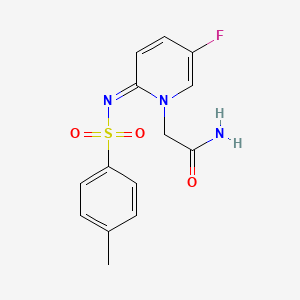 molecular formula C14H14FN3O3S B1442105 2-[5-Fluoro-2-(toluene-4-sulfonylimino)-2H-pyridin-1-yl]-acetamide CAS No. 1123163-32-5
