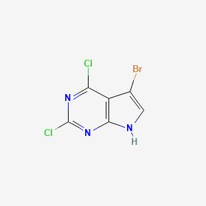 molecular formula C6H2BrCl2N3 B1442113 5-溴-2,4-二氯-7H-吡咯并[2,3-d]嘧啶 CAS No. 900789-14-2