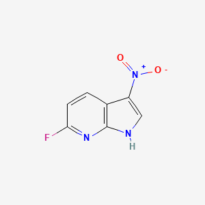 molecular formula C7H4FN3O2 B1442129 6-fluoro-3-nitro-1H-pyrrolo[2,3-b]pyridine CAS No. 1190321-42-6