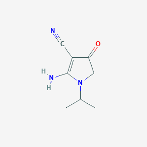 B144213 5-amino-3-oxo-1-propan-2-yl-2H-pyrrole-4-carbonitrile CAS No. 134518-32-4
