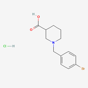 molecular formula C13H17BrClNO2 B1442165 1-(4-Bromobenzyl)piperidine-3-carboxylic acid hydrochloride CAS No. 896046-60-9