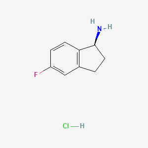 molecular formula C9H11ClFN B1442168 (S)-5-Fluoro-2,3-dihydro-1H-inden-1-amine hydrochloride CAS No. 1114333-11-7