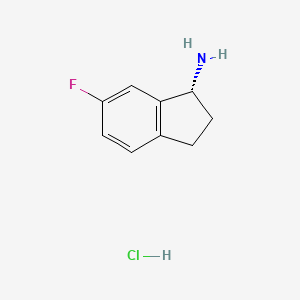 molecular formula C9H11ClFN B1442169 (R)-6-Fluoro-2,3-dihydro-1H-inden-1-amine hydrochloride CAS No. 731859-02-2
