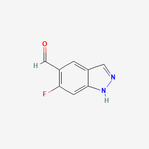 molecular formula C8H5FN2O B1442181 6-fluoro-1H-indazole-5-carbaldehyde CAS No. 1126425-15-7