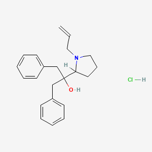 molecular formula C22H28ClNO B14421857 1-Allyl-alpha,alpha-dibenzyl-2-pyrrolidinemethanol hydrochloride CAS No. 79820-11-4