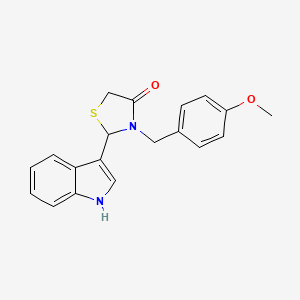 2-(1H-Indol-3-yl)-3-((4-methoxyphenyl)methyl)-4-thiazolidinone