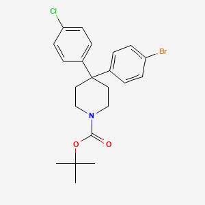 molecular formula C22H25BrClNO2 B1442221 tert-Butyl 4-(4-bromophenyl)-4-(4-chlorophenyl)-piperidine-1-carboxylate CAS No. 857532-23-1