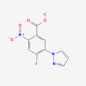 molecular formula C10H6FN3O4 B1442234 4-Fluoro-5-(1-pyrazolyl)-2-nitrobenzoic Acid CAS No. 1186663-21-7