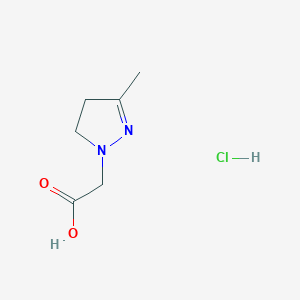 molecular formula C6H11ClN2O2 B1442236 (3-Methyl-4,5-dihydro-1H-pyrazol-1-YL)acetic acid hydrochloride CAS No. 1134333-91-7