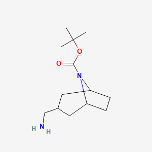 molecular formula C13H24N2O2 B1442237 Tert-butyl 3-(aminomethyl)-8-azabicyclo[3.2.1]octane-8-carboxylate CAS No. 1159826-40-0