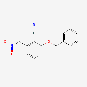 molecular formula C15H12N2O3 B1442254 2-Benzyloxy-6-nitromethylcyanobenzene CAS No. 79966-73-7