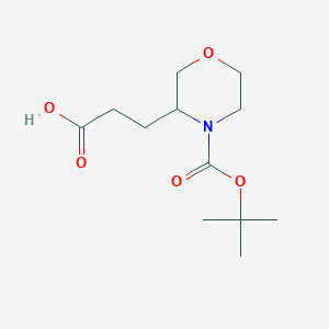 molecular formula C12H21NO5 B1442256 4-Boc-3-(2-carboxy-ethyl)-morpholine CAS No. 885274-05-5