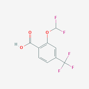molecular formula C9H5F5O3 B1442258 2-(Difluoromethoxy)-4-(trifluoromethyl)benzoic acid CAS No. 1236303-07-3