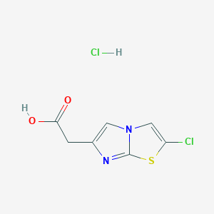 molecular formula C7H6Cl2N2O2S B1442265 (2-氯咪唑并[2,1-b][1,3]噻唑-6-基)-乙酸盐酸盐 CAS No. 1332528-63-8