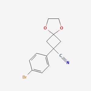 molecular formula C13H12BrNO2 B1442307 2-(4-溴苯基)-5,8-二氧杂螺[3.4]辛烷-2-碳腈 CAS No. 1227958-64-6