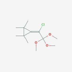 molecular formula C12H21ClO3 B14423276 (1-Chloro-2,2,2-trimethoxyethylidene)(tetramethyl)cyclopropane CAS No. 82979-28-0