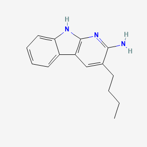 molecular formula C15H17N3 B14423599 1H-Pyrido(2,3-b)indol-2-amine, 3-butyl- CAS No. 79801-91-5