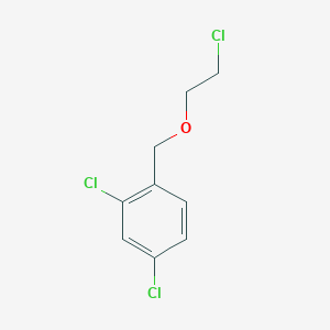 molecular formula C9H9Cl3O B14423756 2,4-Dichloro-1-[(2-chloroethoxy)methyl]benzene CAS No. 82157-27-5