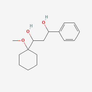 molecular formula C16H24O3 B14423764 1-(1-Methoxycyclohexyl)-3-phenylpropane-1,3-diol CAS No. 84022-32-2