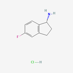 molecular formula C9H11ClFN B1442389 (r)-5-Fluoro-2,3-dihydro-1h-inden-1-amine hydrochloride CAS No. 1381928-19-3