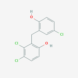 molecular formula C13H9Cl3O2 B14423929 3,4-Dichloro-2-[(5-chloro-2-hydroxyphenyl)methyl]phenol CAS No. 83329-72-0