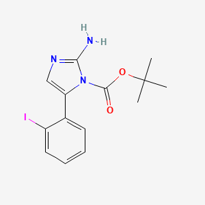 molecular formula C14H16IN3O2 B1442393 2-Amino-5-(2-iodophenyl)-imidazole-1-carboxylic acid tert-butyl ester CAS No. 1037183-80-4