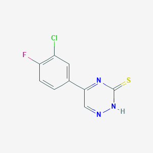 5-(3-Chloro-4-fluorophenyl)-1,2,4-triazine-3(2H)-thione