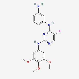 molecular formula C19H20FN5O3 B1442413 N4-(3-aminophenyl)-5-fluoro-N2-(3,4,5-trimethoxyphenyl)pyrimidine-2,4-diamine CAS No. 1166389-11-2