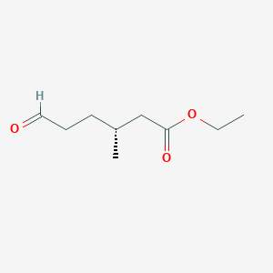 Hexanoic acid, 3-methyl-6-oxo-, ethyl ester, (R)-