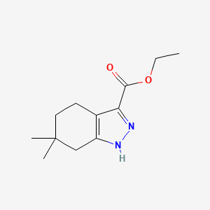 molecular formula C12H18N2O2 B1442426 6,6-Dimethyl-4,5,6,7-tetrahydro-1H-indazole-3-carboxylic acid ethyl ester CAS No. 1423716-54-4