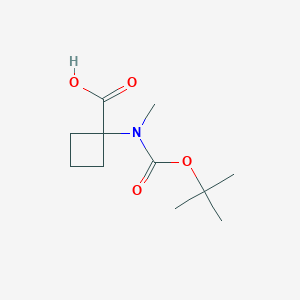 molecular formula C11H19NO4 B1442435 1-{[(Tert-butoxy)carbonyl](methyl)amino}cyclobutane-1-carboxylic acid CAS No. 1202858-82-9