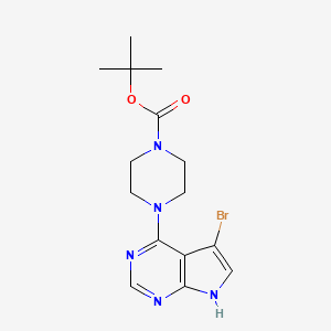 molecular formula C15H20BrN5O2 B1442440 4-(4-Boc-1-piperazinyl)-5-bromo-7H-pyrrolo[2,3-d]pyrimidine CAS No. 1072027-36-1