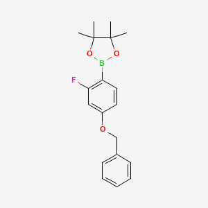 molecular formula C19H22BFO3 B1442443 4-(Benzyloxy)-2-fluorophenylboronic acid pinacol ester CAS No. 1823170-17-7