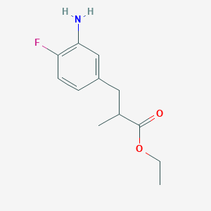 molecular formula C12H16FNO2 B1442446 Ethyl (+/-)-3-(3-amino-4-fluorophenyl)-2-methylpropanoate CAS No. 1297549-21-3