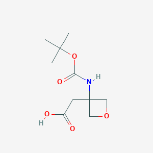 molecular formula C10H17NO5 B1442447 2-(3-((Tert-butoxycarbonyl)amino)oxetan-3-YL)acetic acid CAS No. 1221715-78-1