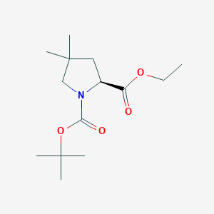 molecular formula C14H25NO4 B1442448 (S)-1-Boc-4,4-dimethyl-pyrrolidine-2-carboxylic acid ethyl ester CAS No. 1001353-86-1