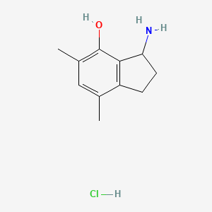 3-amino-5,7-dimethyl-2,3-dihydro-1H-inden-4-ol;hydrochloride