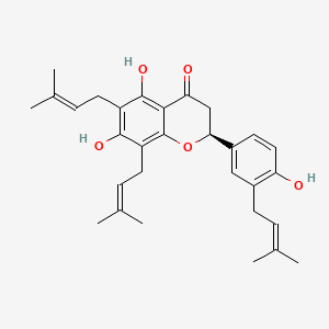 4H-1-Benzopyran-4-one, 2,3-dihydro-5,7-dihydroxy-2-(4-hydroxy-3-(3-methyl-2-butenyl)phenyl)-6,8-bis(3-methyl-2-butenyl)-, (2S)-