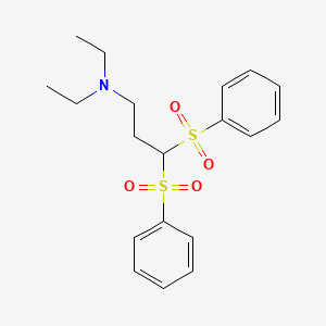 B14424670 3,3-Di(benzenesulfonyl)-N,N-diethylpropan-1-amine CAS No. 84109-69-3