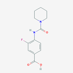 molecular formula C13H15FN2O3 B1442472 3-氟-4-[(哌啶-1-羰基)氨基]苯甲酸 CAS No. 1282874-15-0