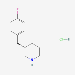 molecular formula C12H17ClFN B1442483 (S)-3-(4-Fluorobenzyl)piperidine hydrochloride CAS No. 745822-33-7